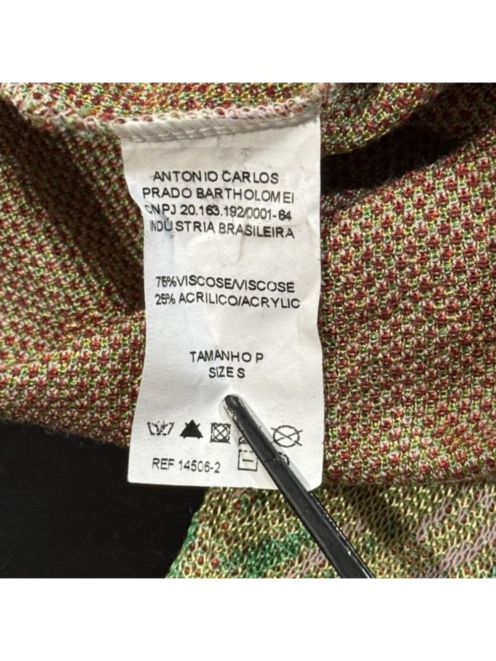 Cecilia Prado Sz S Boho Multicolored Crop Knit Top Sweater Anthropologie - Picture 5 of 7